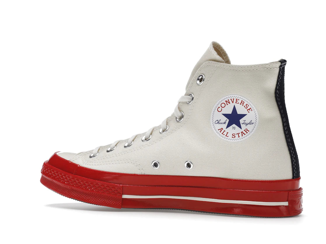 Converse Chuck Taylor All Star 70 Hi Comme des Garcons PLAY Egret Red Midsole