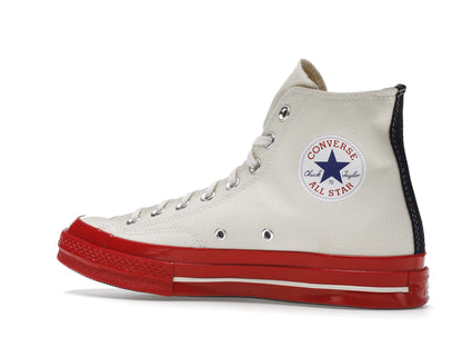 Converse Chuck Taylor All Star 70 Hi Comme des Garcons PLAY Egret Red Midsole