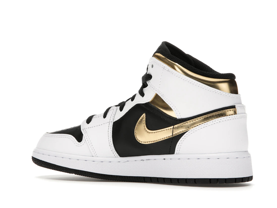 Jordan 1 Mid White Gold Black
