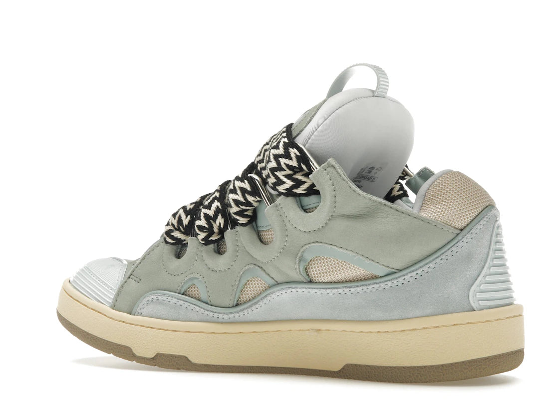 Lanvin Leather Curb Sneaker Light Blue