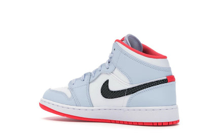 Jordan 1 Mid Half Blue Polka Dot Swoosh