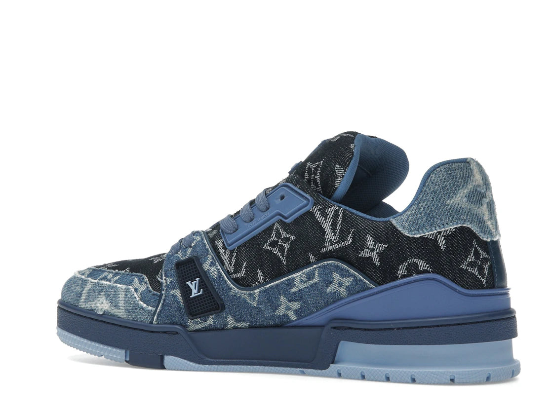 Louis Vuitton LV Trainer Blue Patchwork Monogram Denim