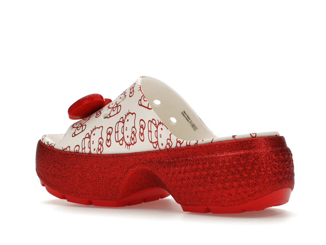 Crocs Stomp Slide Hello Kitty 50th Anniversary Red Glitter