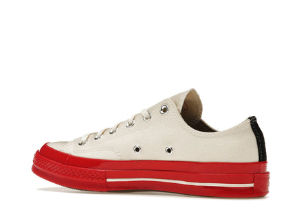 Converse Chuck Taylor All Star 70 Ox Comme des Garcons PLAY Egret Red Midsole
