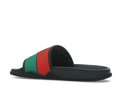 Gucci Slides Interlocking G Black Red Green