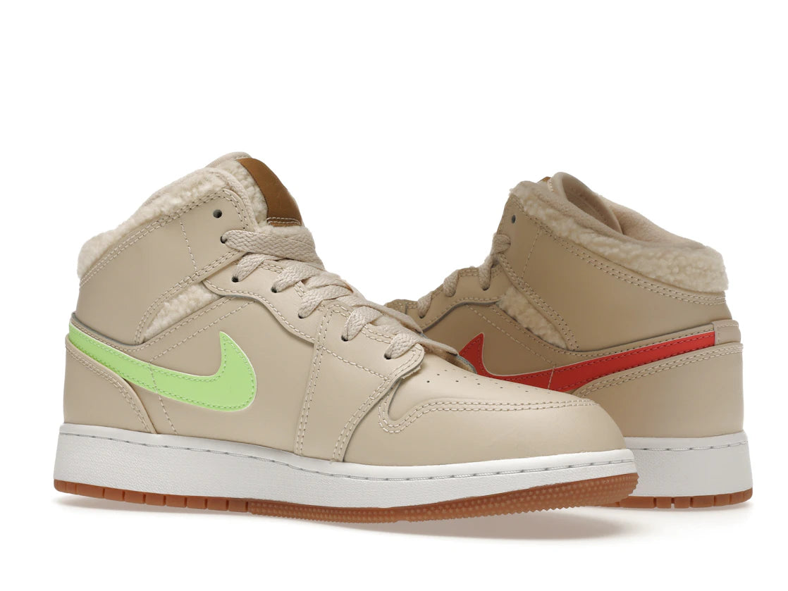 Jordan 1 Mid Utility Fleece Pearl White
