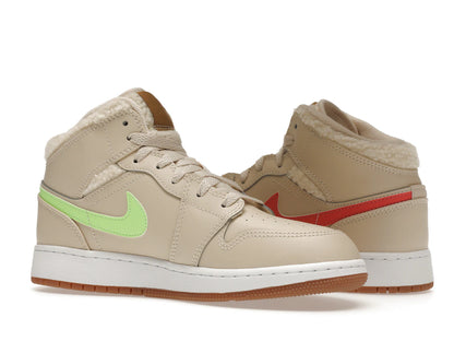 Jordan 1 Mid Utility Fleece Pearl White