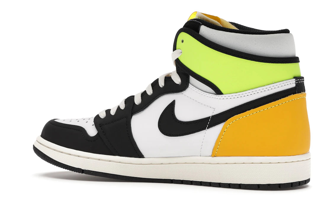 Jordan 1 Retro High White Black Volt University Gold