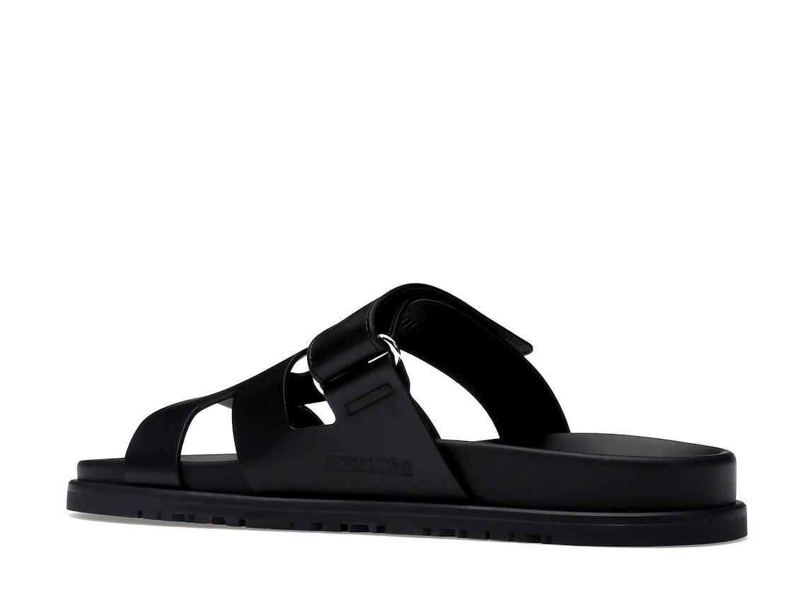 Hermes Chypre Sandal Noir Calfskin Leather