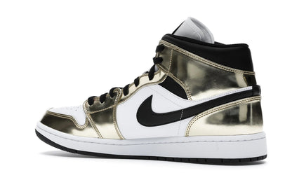 Jordan 1 Mid Or Métallisé Noir Blanc (Homme)