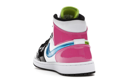 Jordan 1 Mid White Black Cyber Pink