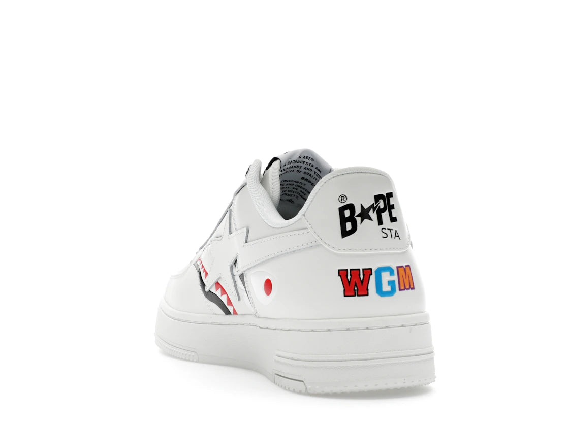 A Bathing Ape Bape Sta Low Shark Pack White