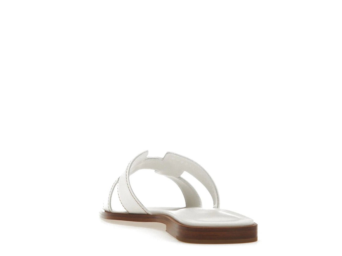 Hermes Oran Sandal Blanc Box Calfskin Leather