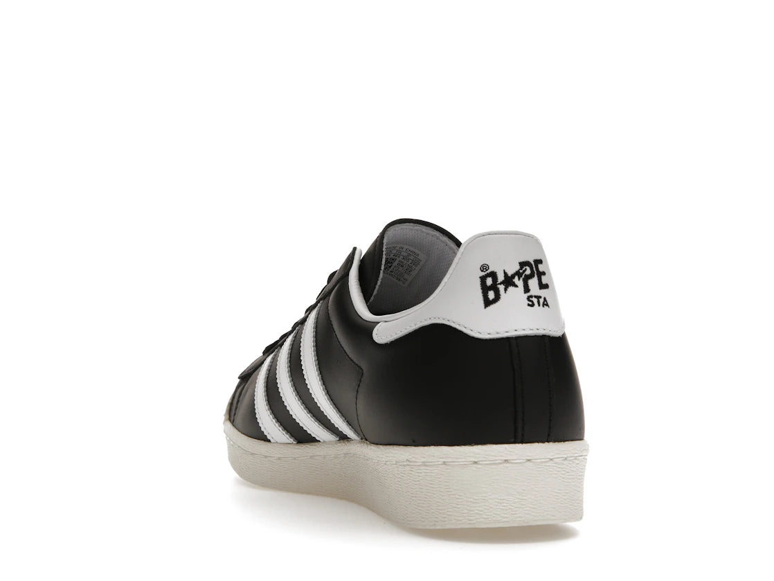Adidas Superstar 80s Bape Black White Gold 2022