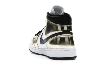 Jordan 1 Mid Or Métallisé Noir Blanc (Homme)