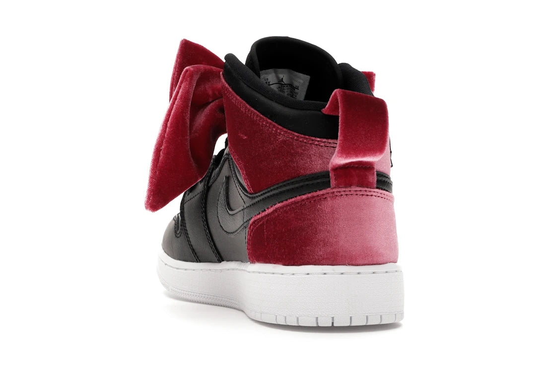 Jordan 1 Mid Bow Black Noble Red