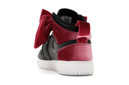 Jordan 1 Mid Bow Black Noble Red