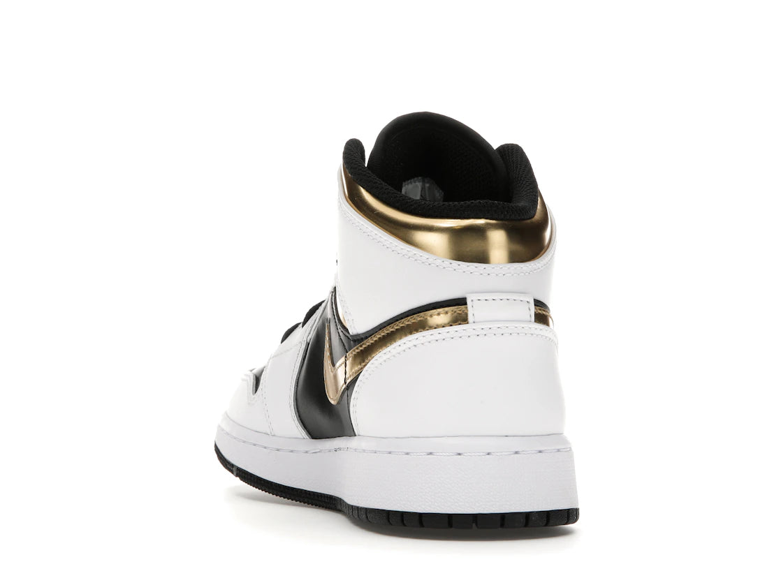 Jordan 1 Mid White Gold Black