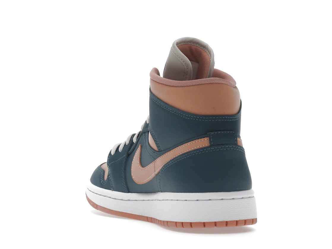 Jordan 1 Mid Vert Turquoise Foncé (Femme)