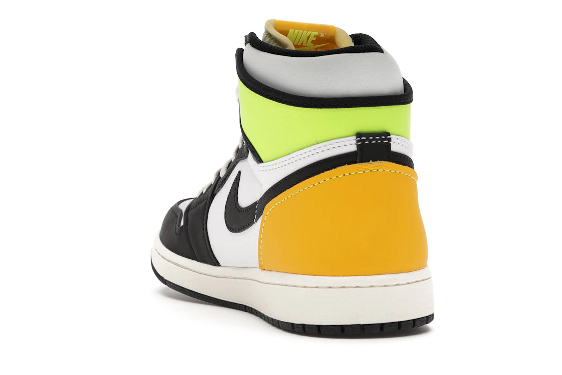 Jordan 1 Retro High White Black Volt University Gold