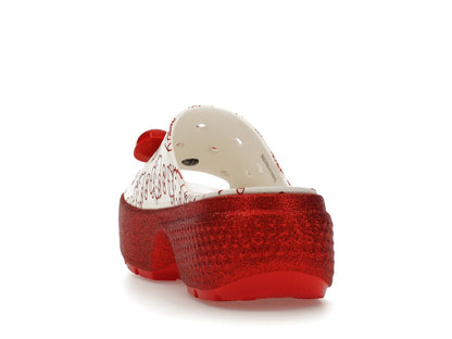 Crocs Stomp Slide Hello Kitty 50th Anniversary Red Glitter