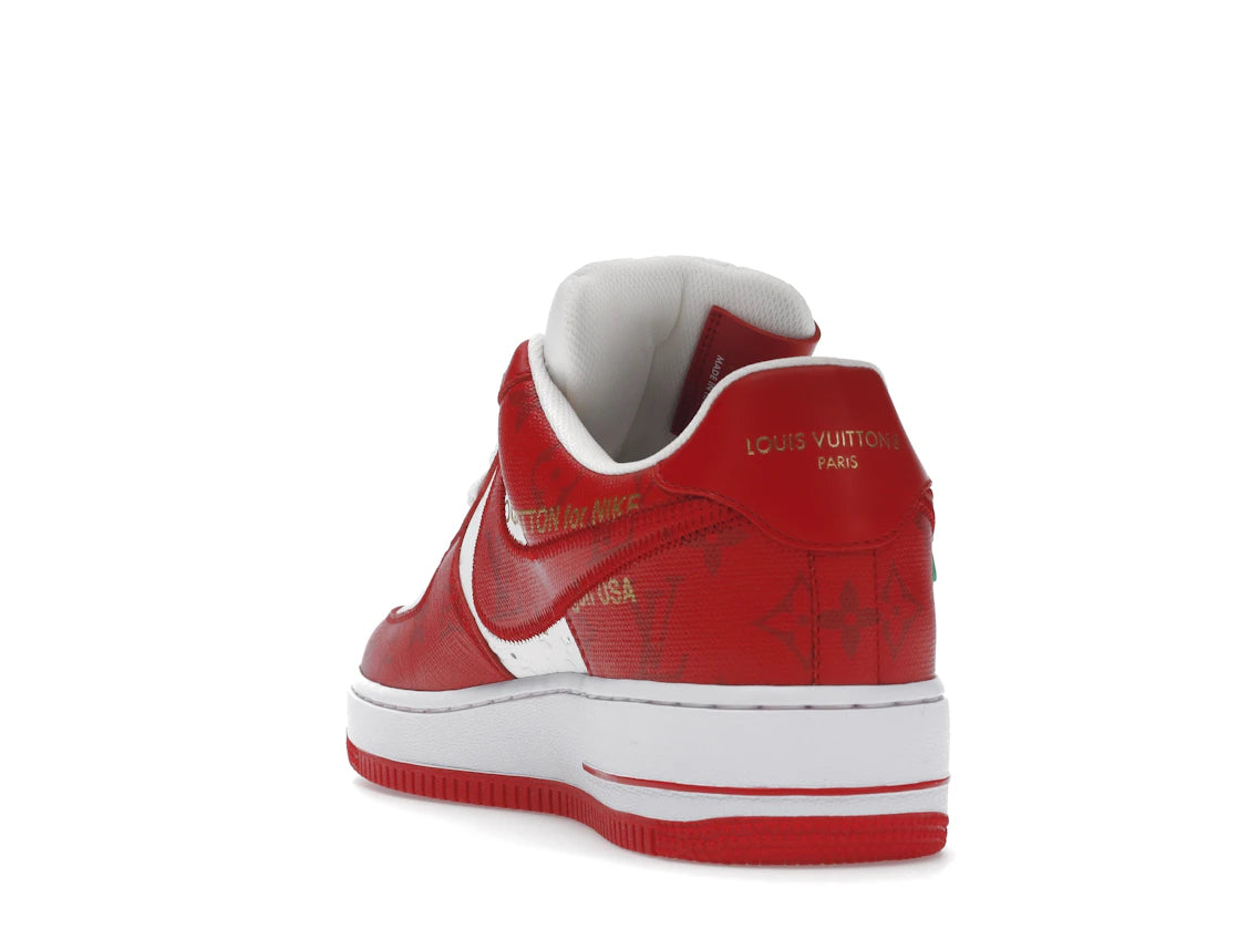 Louis Vuitton Nike Air Force 1 Low By Virgil Abloh White Red