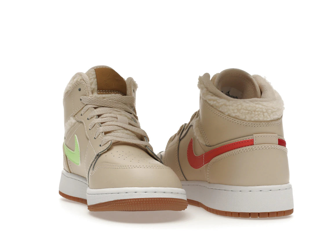 Jordan 1 Mid Utility Fleece Pearl White