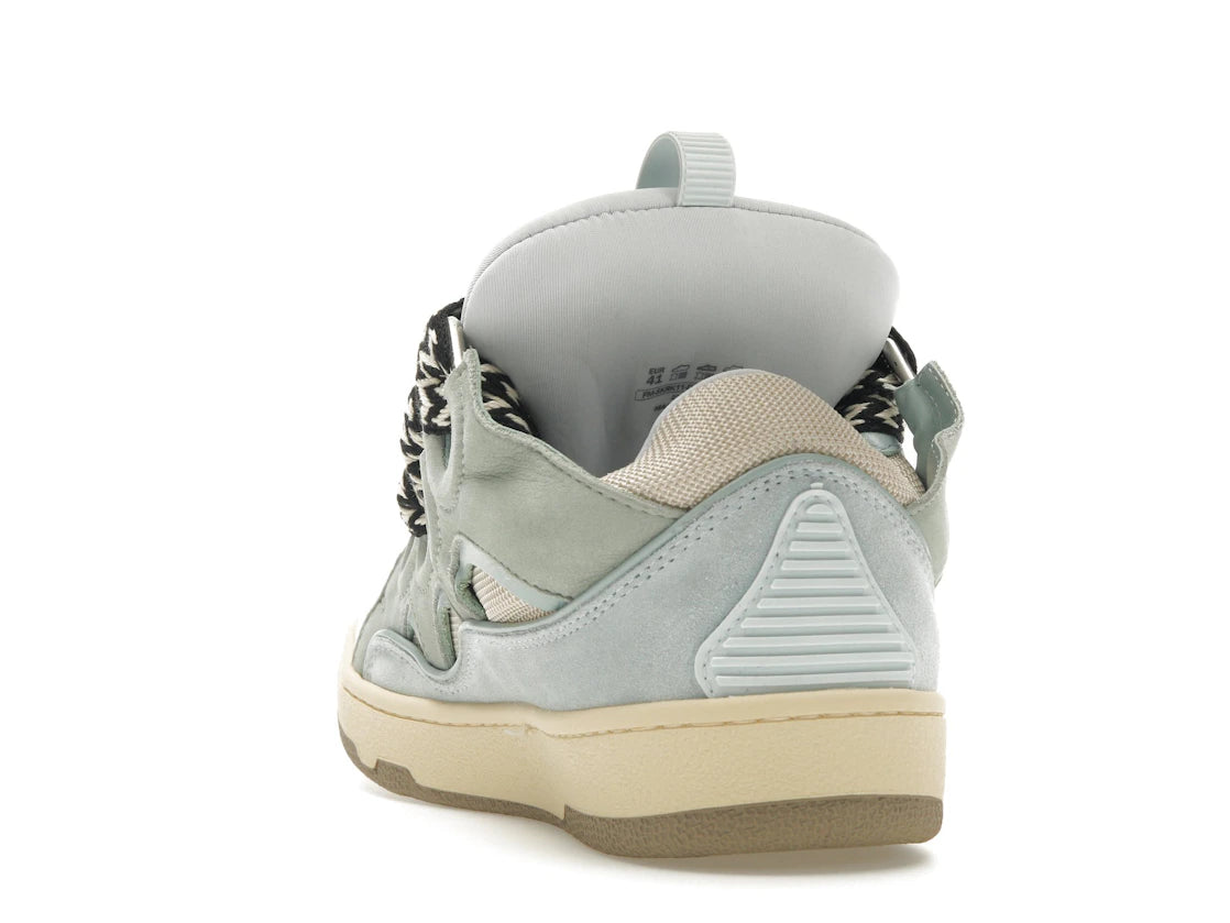 Lanvin Leather Curb Sneaker Light Blue