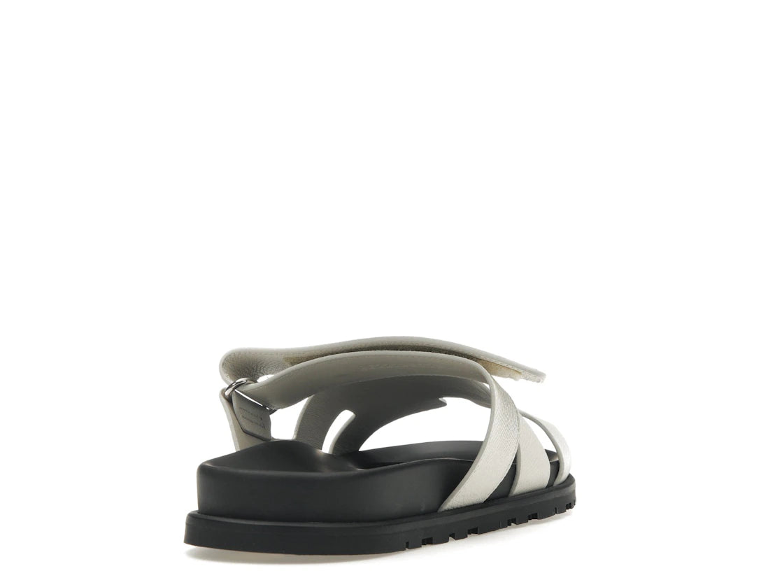 Hermes Chypre Sandal Blanc Epsom Leather