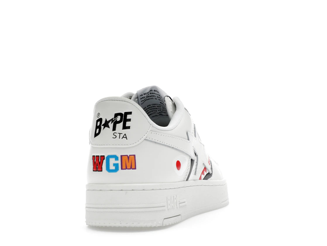 A Bathing Ape Bape Sta Low Shark Pack White