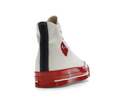 Converse Chuck Taylor All Star 70 Hi Comme des Garcons PLAY Egret Red Midsole