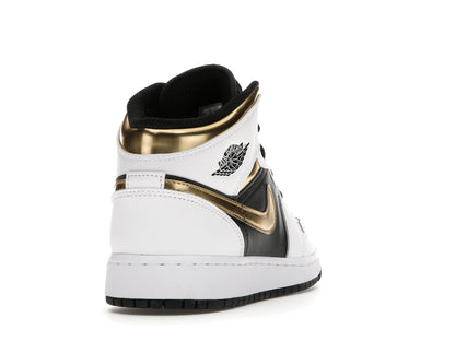 Jordan 1 Mid White Gold Black