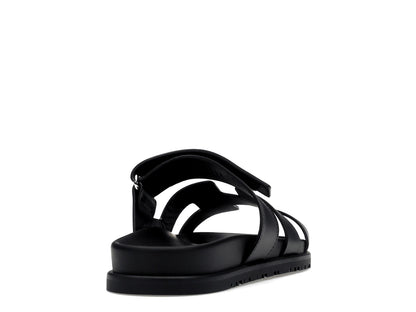 Hermes Chypre Sandal Noir Calfskin Leather