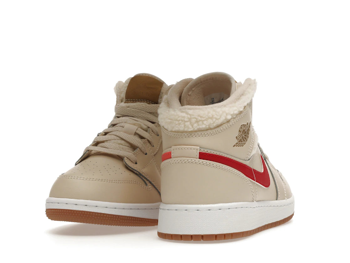 Jordan 1 Mid Utility Fleece Pearl White