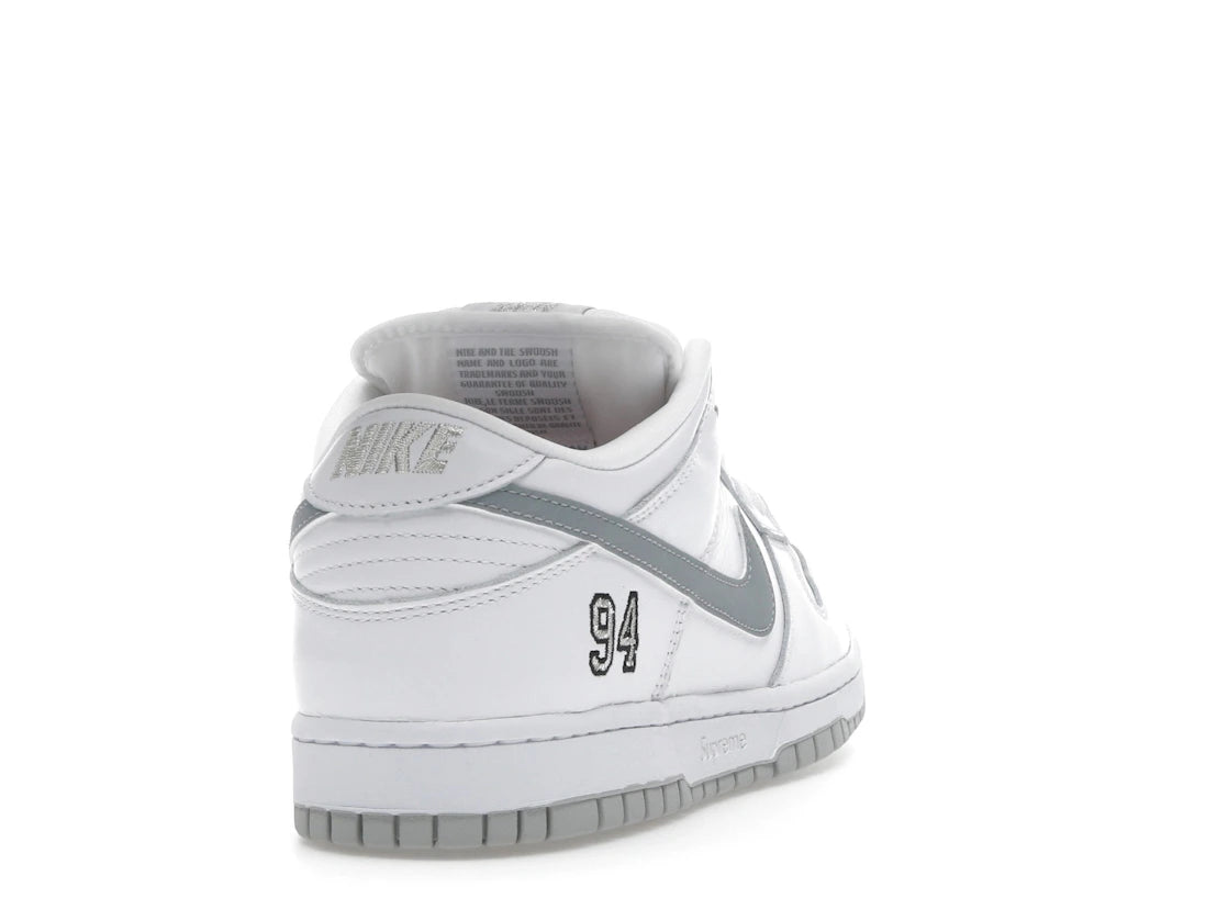 Nike SB Dunk Low Supreme 94 White Metallic Silver