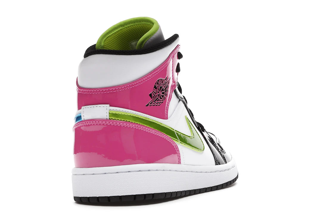 Jordan 1 Mid White Black Cyber Pink