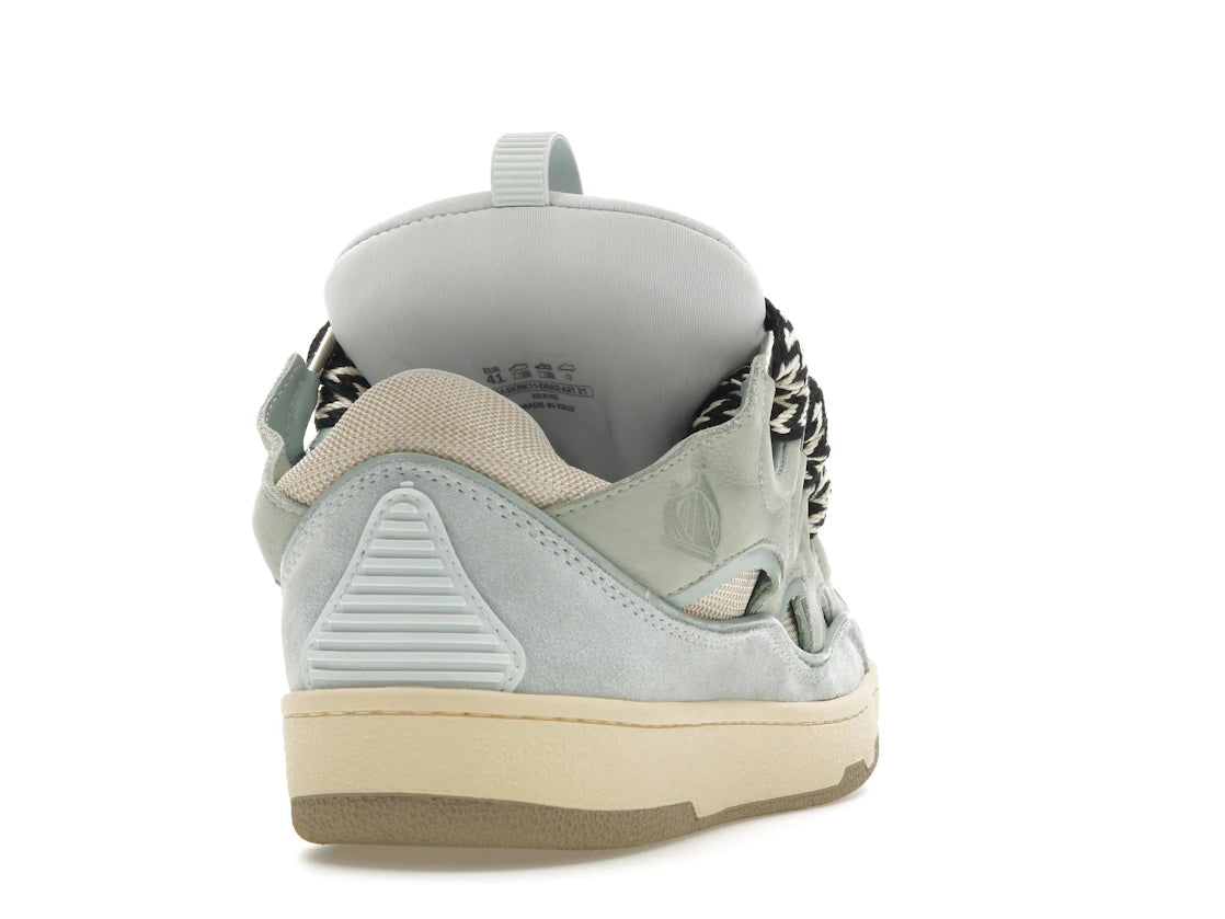 Lanvin Leather Curb Sneaker Light Blue