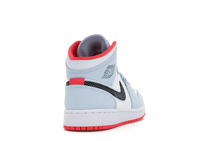 Jordan 1 Mid Half Blue Polka Dot Swoosh