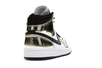Jordan 1 Mid Or Métallisé Noir Blanc (Homme)