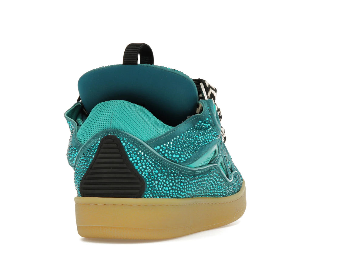 Lanvin Leather Curb Crystal Petrol Blue