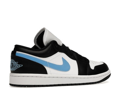 Jordan 1 Low Noir Bleu Université Blanc (Femme)