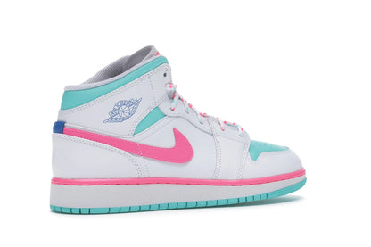 Jordan 1 Mid White Pink Green Soar