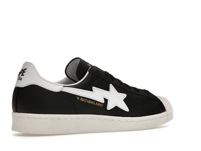 Adidas Superstar 80s Bape Black White Gold 2022