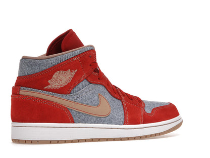 Jordan 1 Mid Denim Rouge (Homme)