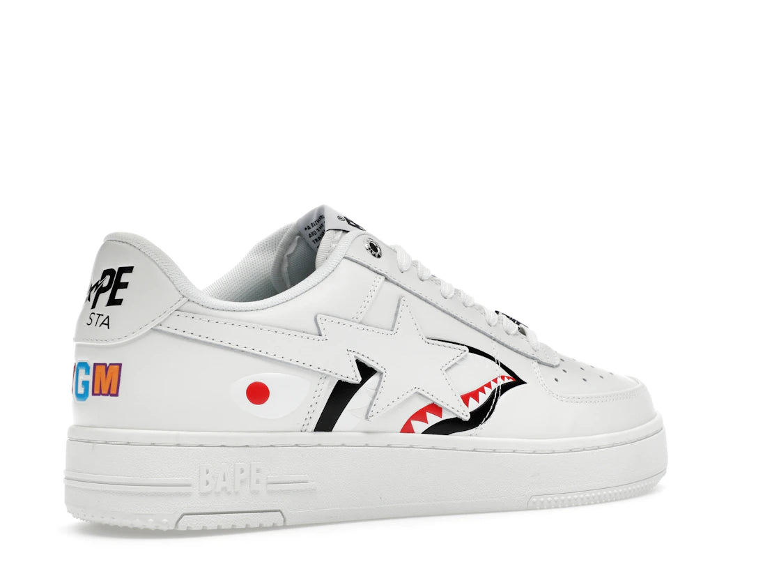 A Bathing Ape Bape Sta Low Shark Pack White