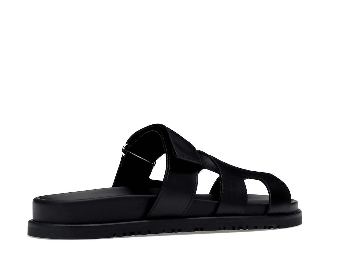 Hermes Chypre Sandal Noir Calfskin Leather