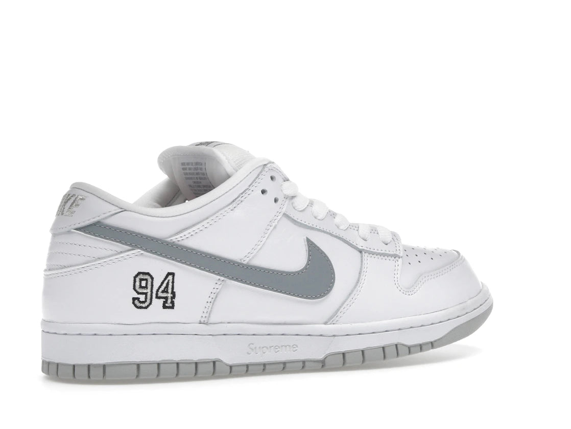 Nike SB Dunk Low Supreme 94 White Metallic Silver