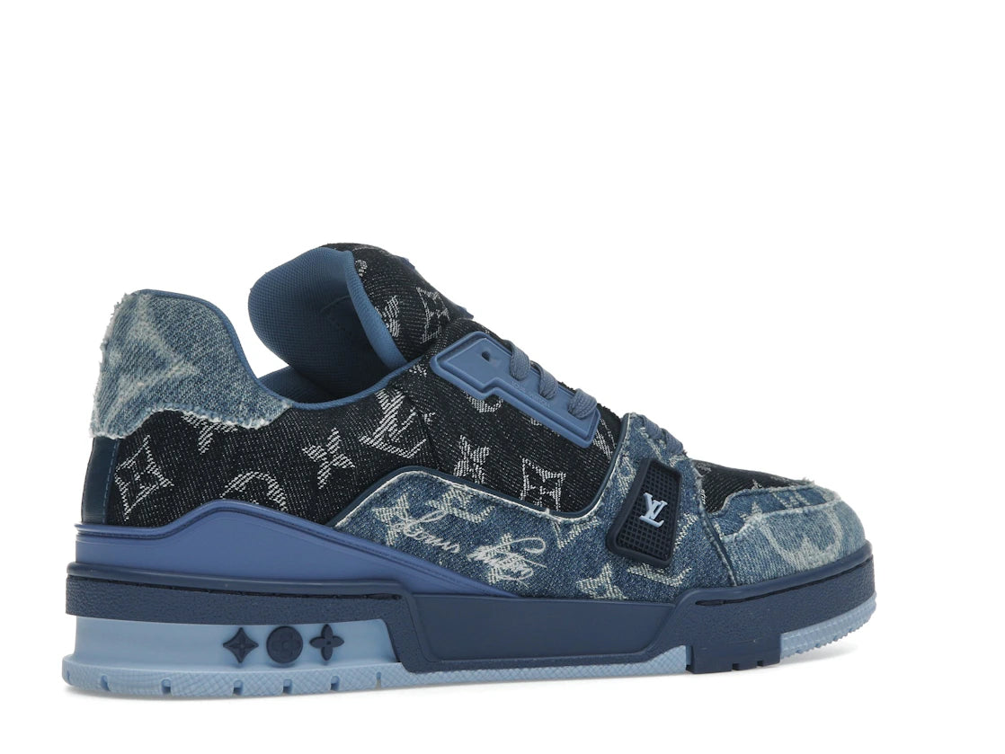 Louis Vuitton LV Trainer Blue Patchwork Monogram Denim