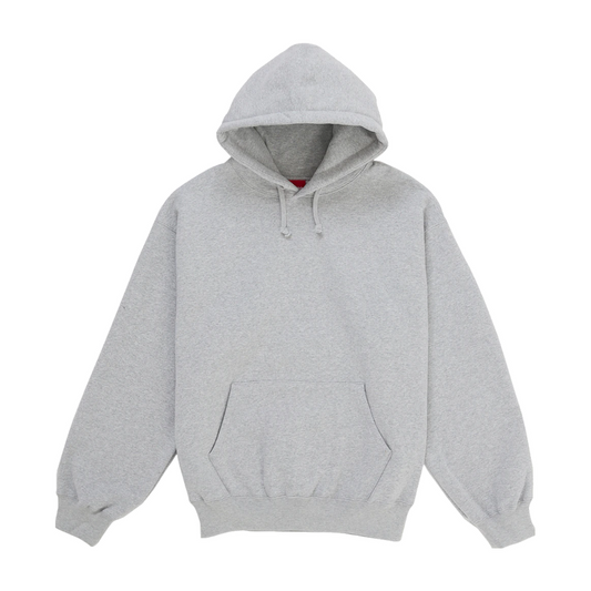 Supreme Satin Applique Hooded Sweatshirt Heather Grey