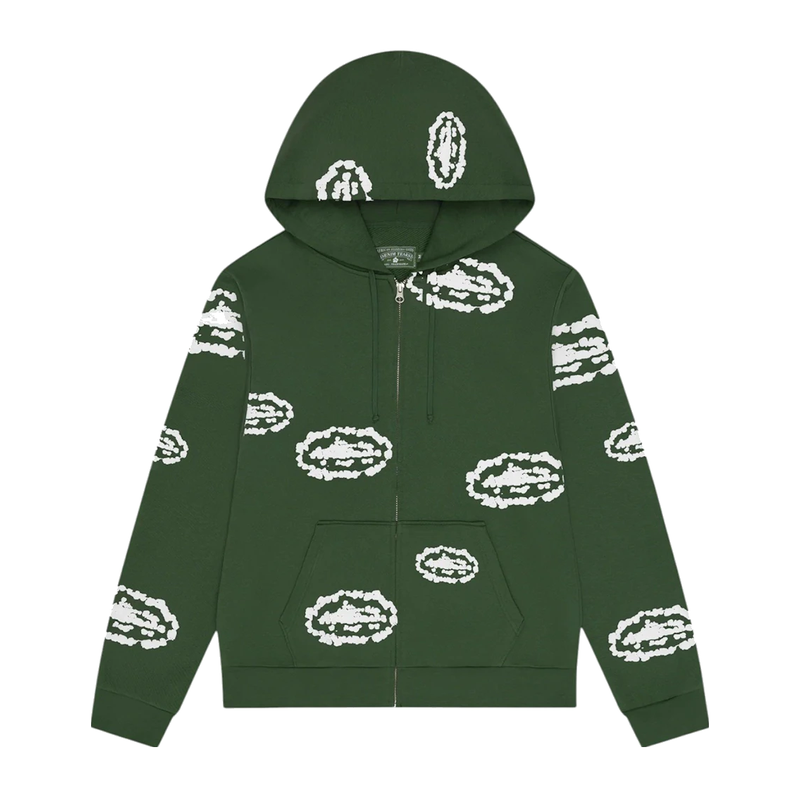 Denim Tears x Corteiz Island Wreath Zip Hoodie Green